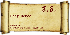 Berg Bence névjegykártya